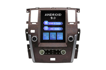 Nissan Patrol SE Plus--Wooden High End Tesla style 12.1 inch Android Car DVD Player 
