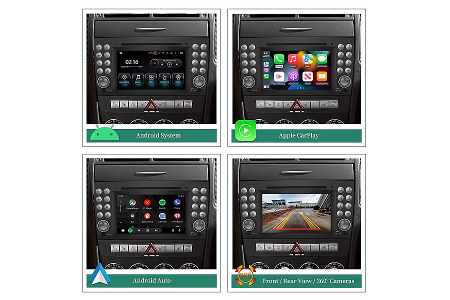 Mercedes-Benz slk-class R171 2004-2010 radio replacement upgrade touch screen carplay FREE BACKUP CAMERA