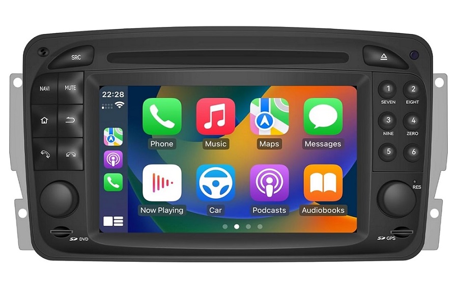 Mercedes-Benz A/C/CLK/E/G/M/ML/S radio replacement upgrade dab carplay bluetooth 