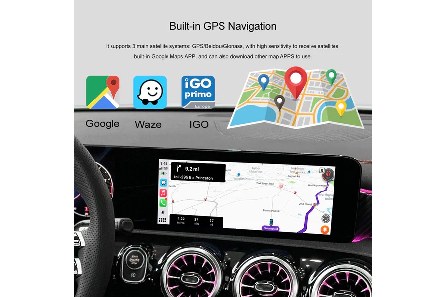 Wireless Apple Carplay and Android auto built-in to the head unit