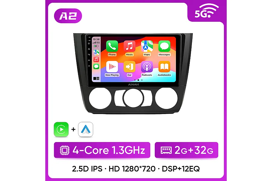 BMW 1 Series E81-E88 2004-2012 with CarPlay Multimedia & Video Player