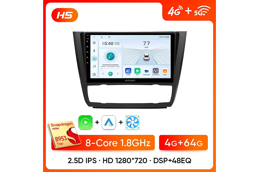 BMW 1 Series E81-E88 2004-2012 with CarPlay Multimedia & Video Player