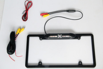 USA license plate frame back up camera