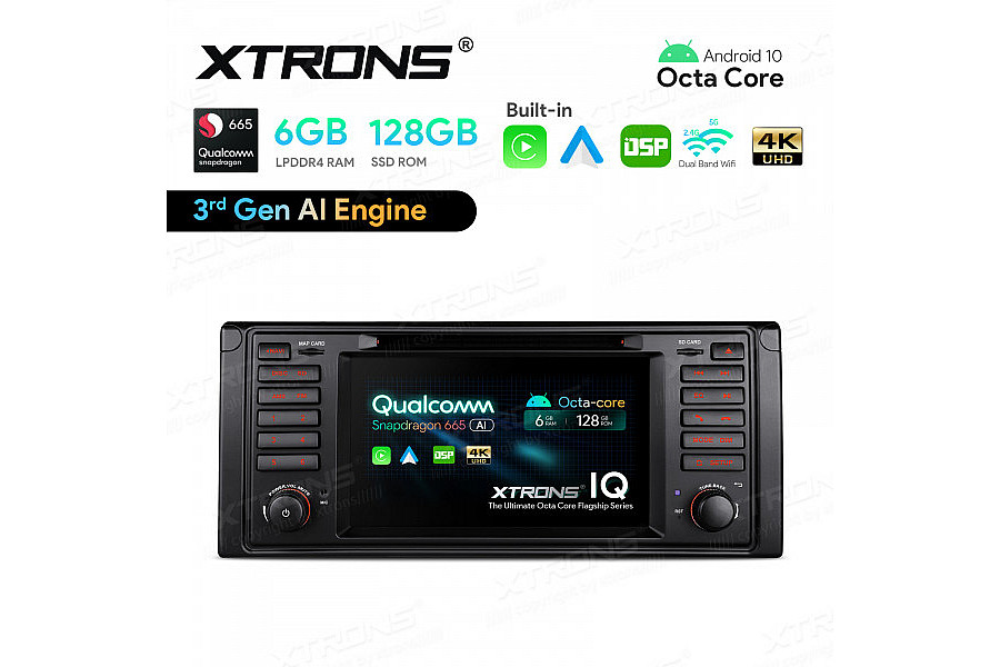 7" Snapdragon 665 AI Solution Octa Core 6GB + 128GB Android Stereo Navigation (4G LTE*) Universal Custom Fit for BMW/Rover/MG