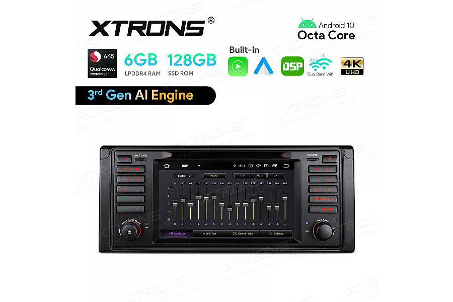 7" Snapdragon 665 AI Solution Octa Core 6GB + 128GB Android Stereo Navigation (4G LTE*) Universal Custom Fit for BMW/Rover/MG