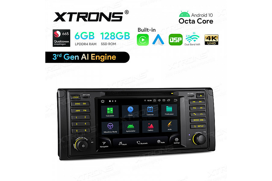 7" Snapdragon 665 AI Solution Octa Core 6GB + 128GB Android Stereo Navigation (4G LTE*) Universal Custom Fit for BMW/Rover/MG