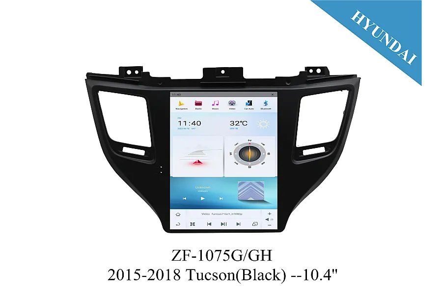 Hyundai 2015-2017 Tucson 10.4 inch Tesla Style Apple CarPlay Android Radio Upgrade