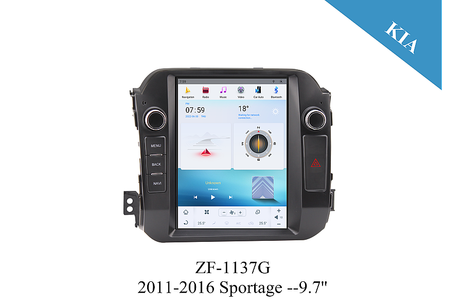 Kia Sportage 9.7 inch Tesla Style Apple CarPlay Android Radio Upgrade