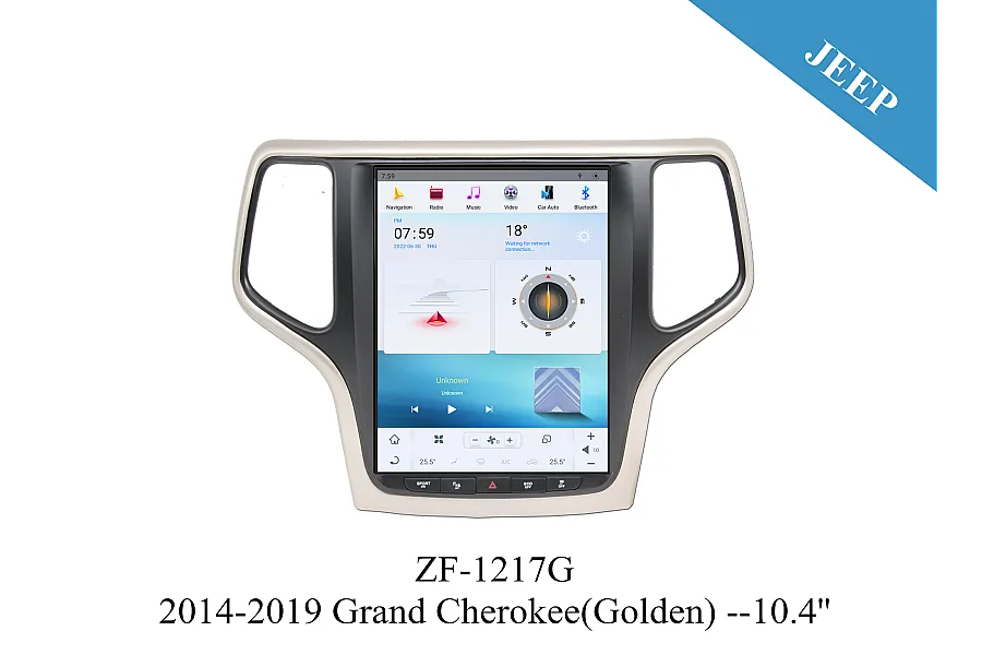 Jeep 2014-2019 Grand cherokee Tesla Style Apple CarPlay Android Radio Upgrade