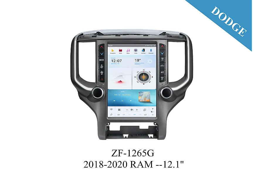 Dodge 2018-2020 RAM Tesla Style Apple CarPlay Android Radio Upgrade