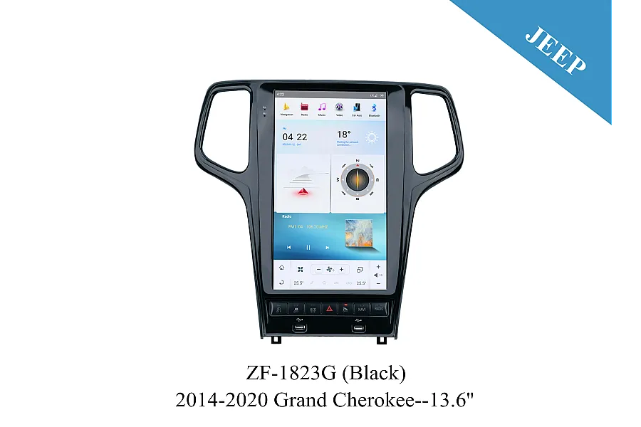 Jeep 2014-2020 Grand cherokee Tesla Style Apple CarPlay Android Radio Upgrade