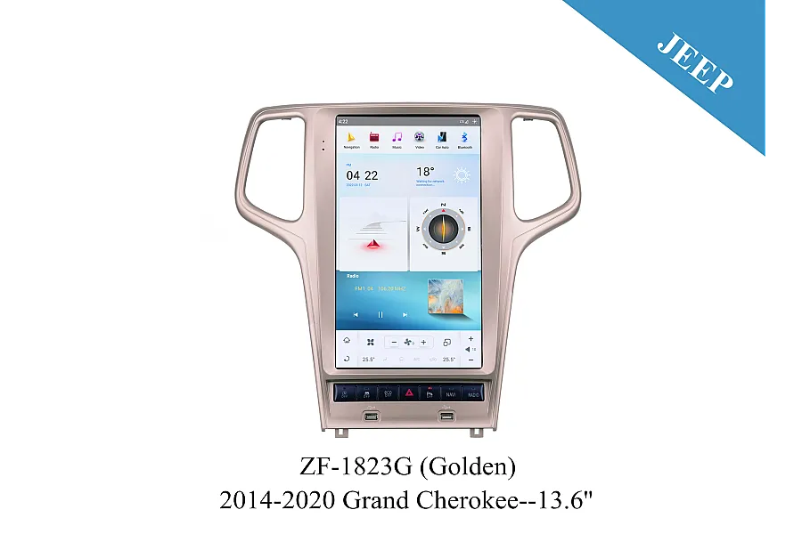 Jeep 2014-2020 Grand cherokee Tesla Style Apple CarPlay Android Radio Upgrade