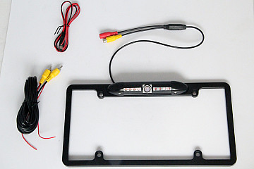 USA license plate frame back up camera
