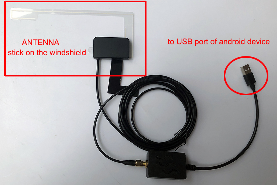 DAB+ Radio USB dongle receiver and antenna for Android stereo