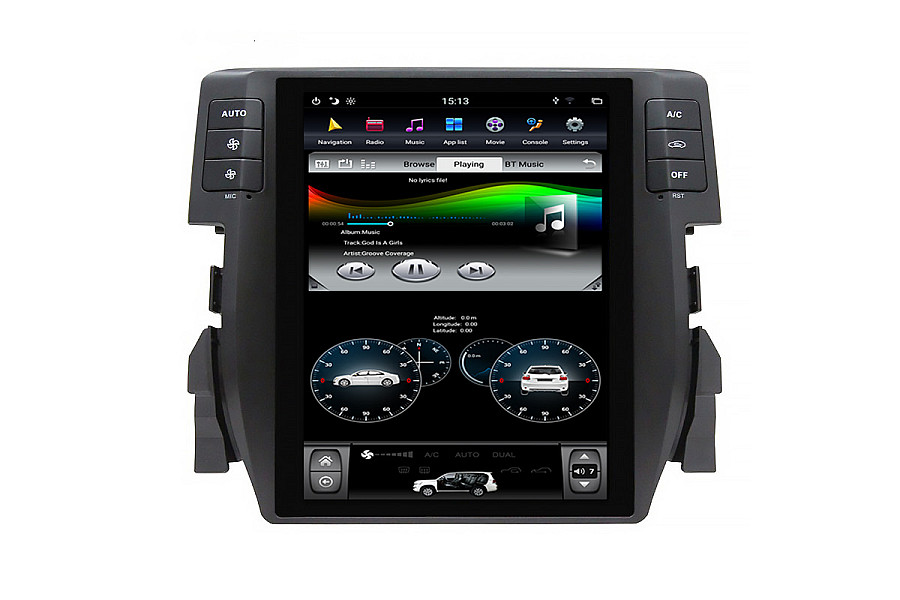 Honda Civic 2016 Tesla style 10.4 inch Android Car DVD Player image