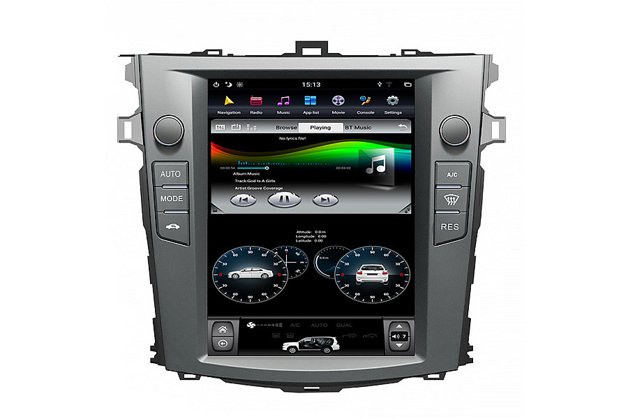 Toyota Corolla 2006-2013 Tesla style 10.4 inch Android Car DVD Player image