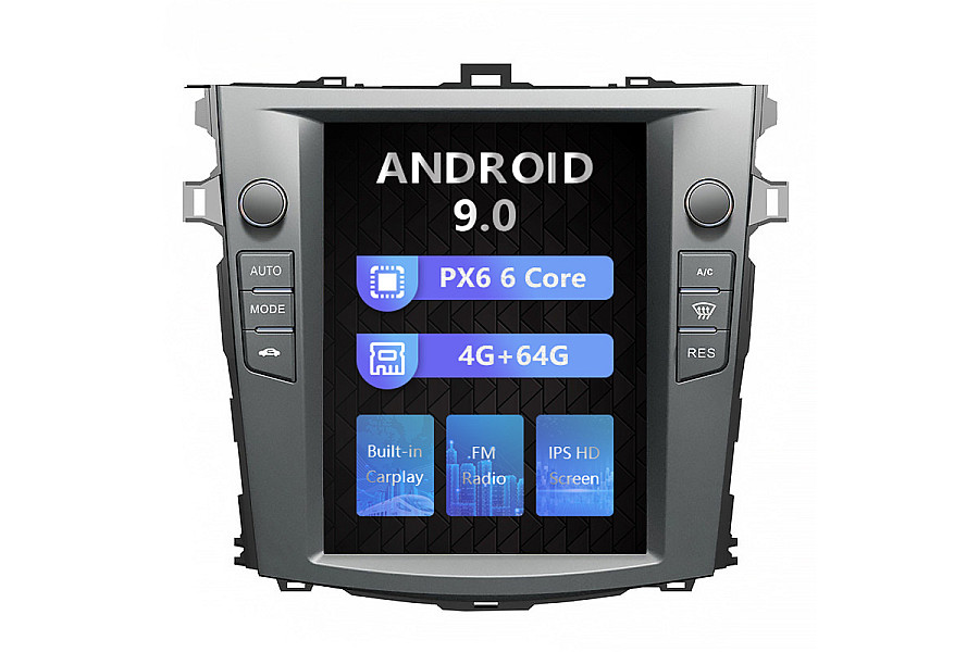 Toyota Corolla 2006-2013 Tesla style 10.4 inch Android Car DVD Player image