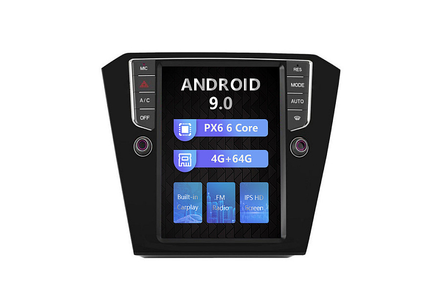VW Passat 2016 Tesla style 10.4 inch Android Car DVD Player image