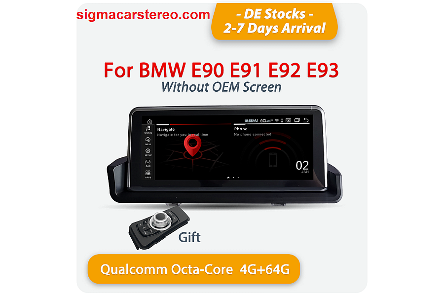 BMW 3 Series E90 E91 E92 E93 GPS Radio Player | Car Stereo with CarPlay & DAB image