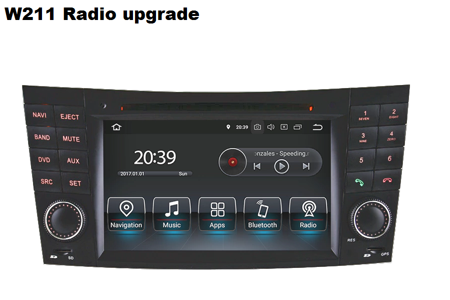 Mercedes-Benz W219 W211 W463 Android head unit upgrade with Apple CarPlay Android Auto DAB and navigation