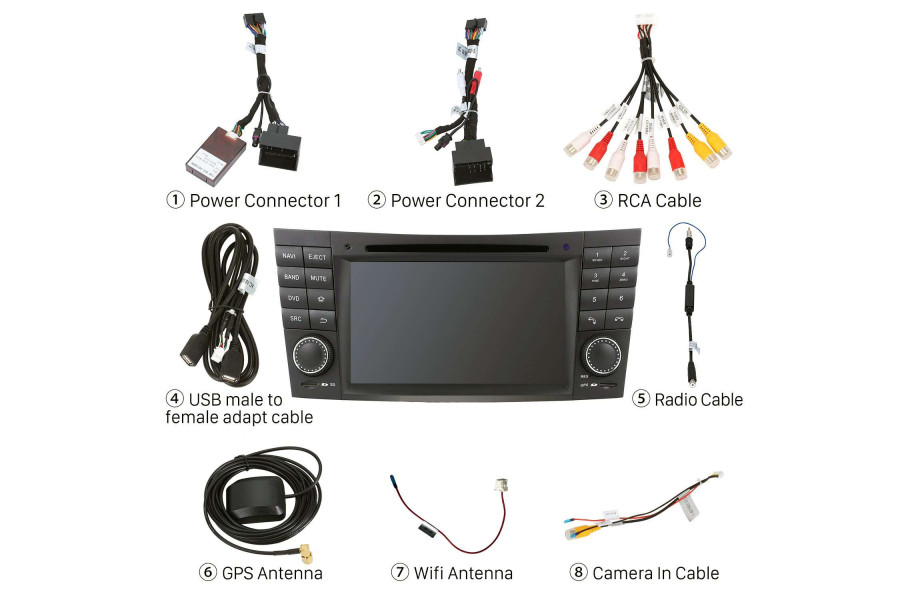 Mercedes-Benz W219 W211 W463 Android head unit upgrade with Apple CarPlay Android Auto DAB and navigation