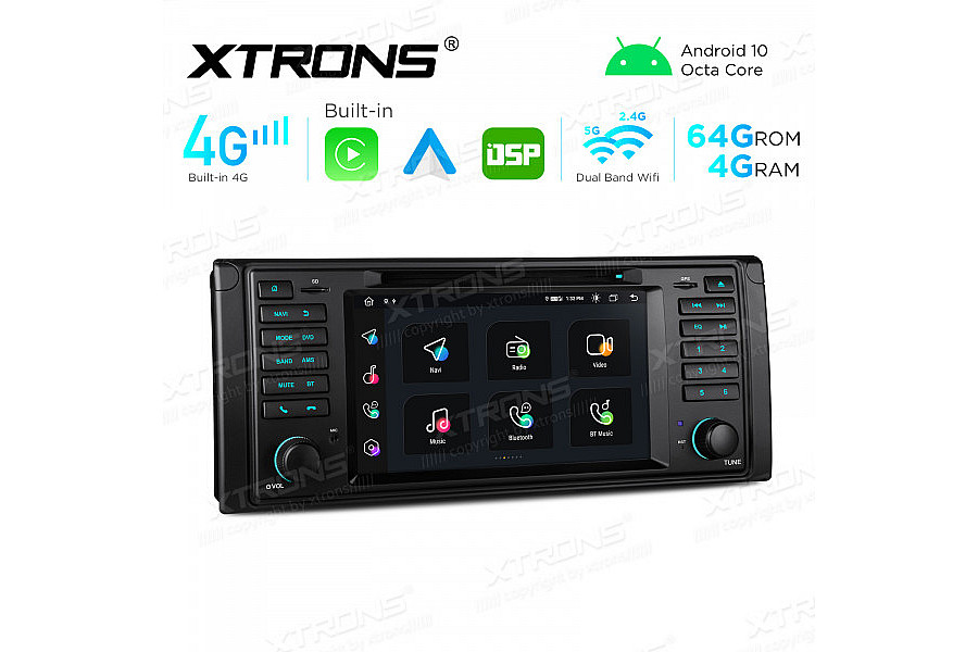 BMW E39 Integrated 4G: 7" Multimedia Navigation System ,Built-in CarAutoPlay and Android Auto and DSP dab image