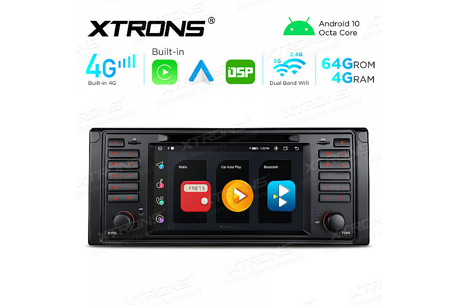 BMW E39 Integrated 4G: 7" Multimedia Navigation System ,Built-in CarAutoPlay and Android Auto and DSP dab image