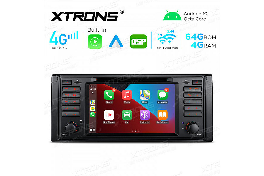 BMW E39 Integrated 4G: 7" Multimedia Navigation System ,Built-in CarAutoPlay and Android Auto and DSP dab image