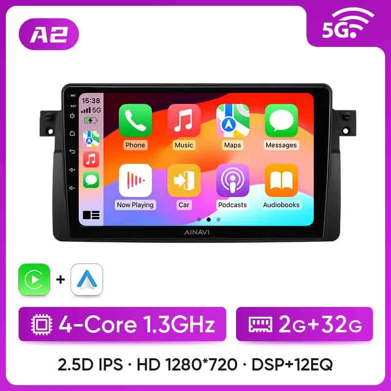 BMW E46 M3 318 320 325 330 3351998-2006 with 4G Car Multimedia GPS 2DIN Autoradio