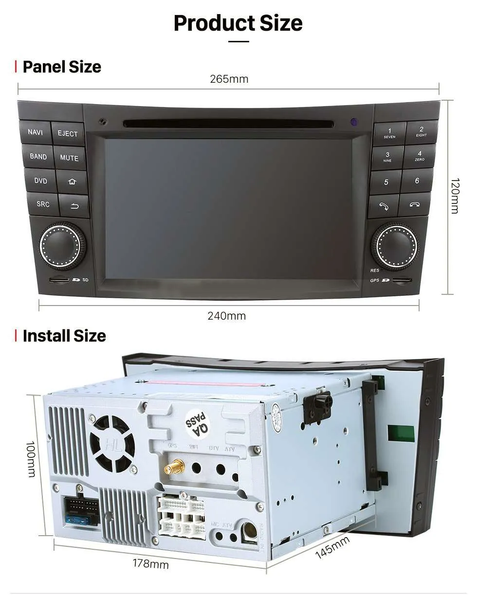 Mercedes W211 Android Head Unit Radio Upgrade with Wireless Apple CarPlay Android Auto