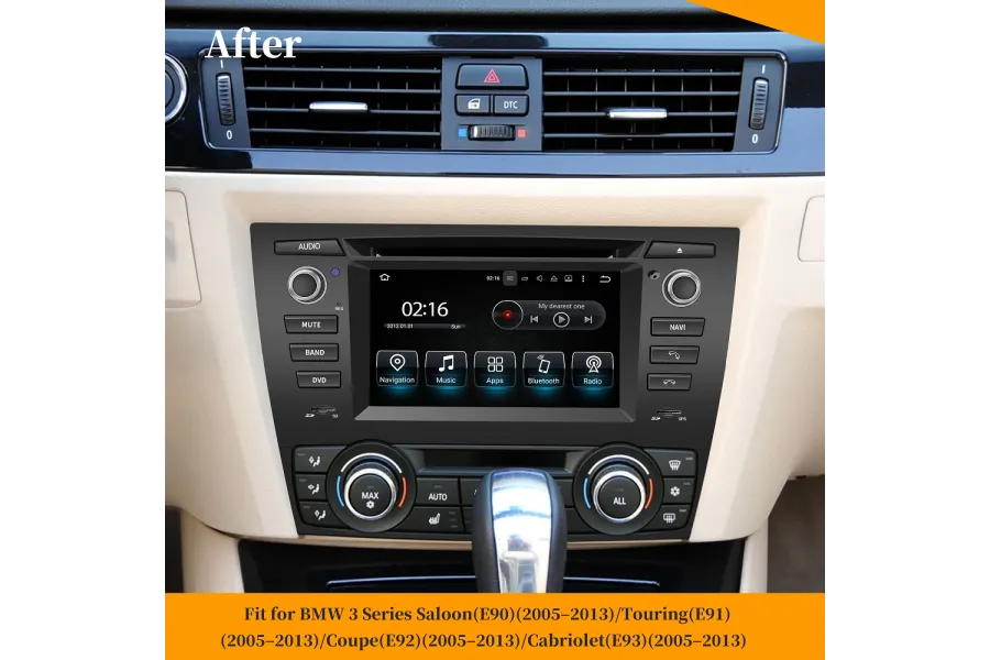 BMW 3 Series E90 E91 E92 E93 2005-2013 Aftermarket radio upgrade Carstereo Carplay dab 