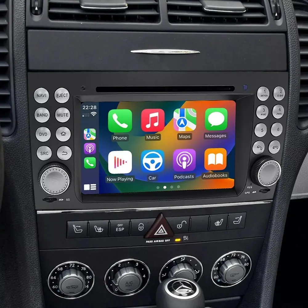 How to Install Mercedes-Benz SLK-Class R171 2004–2010 Radio Replacement Upgrade Touch Screen CarPlay (FREE Backup Camera)